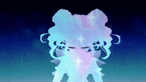 a silhouette of a girl with a star on her hair