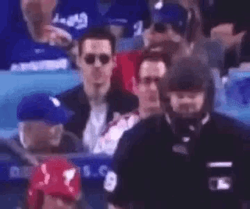 a group of people are sitting in a stadium at a baseball game .