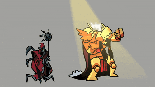 a cartoon of a man in a cape standing next to a crab