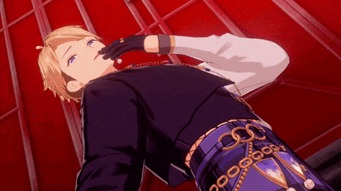 a cartoon character is laying on the floor with his hand on his chin