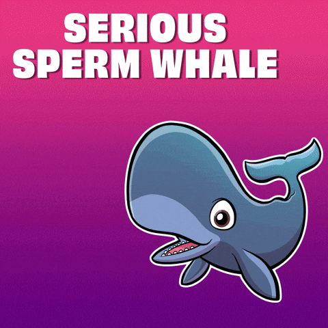 a cartoon of a whale with the words " serious sperm whale " above it