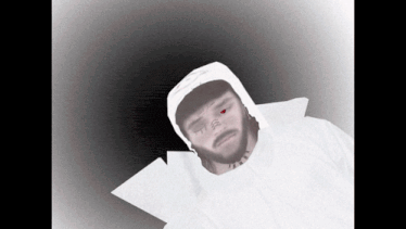 a drawing of a man with a hood on