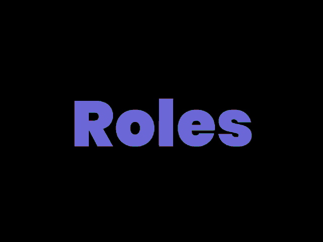 the word roles is on a black background with stars