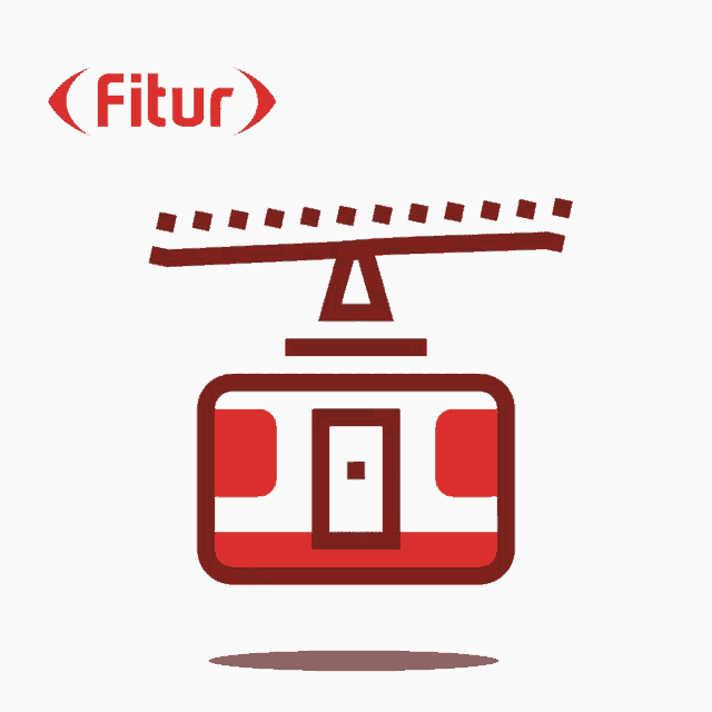 a red and white icon with the word fitur on the bottom