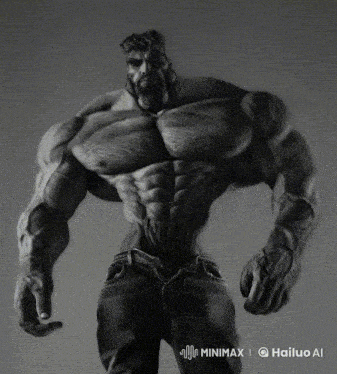 a black and white photo of a very muscular man by hailuo