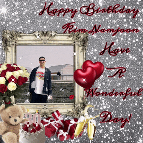 a birthday card for kim namjoon with a picture of him