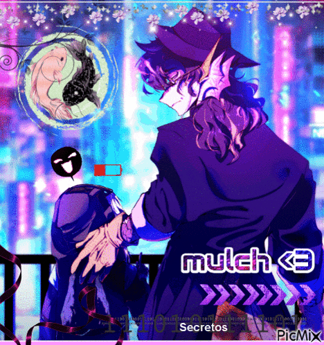 a picture of a man with purple hair and the words mulch 3
