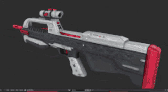 a 3d model of a futuristic weapon with the number 2375 on it