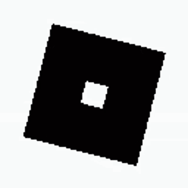 a black square with a small square in the middle on a white background