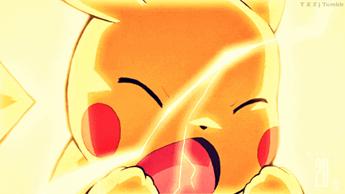 a cartoon character with a lightning bolt coming out of its mouth
