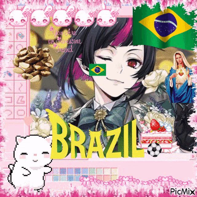 a picture of a cartoon character with the word brazil on it
