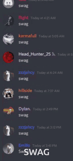 welcome to #swag this is the start of the #swag - channel