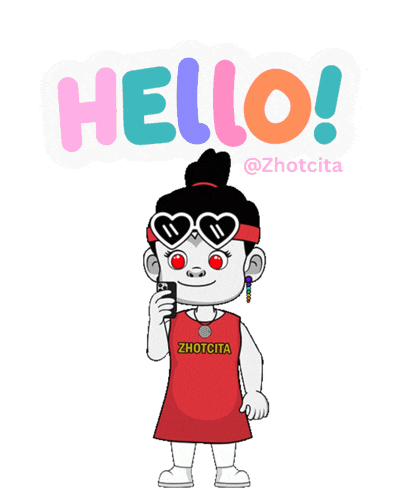 a cartoon girl wearing sunglasses and a zhotcita shirt