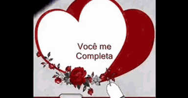 a picture of a heart with the words você me completa written on it .