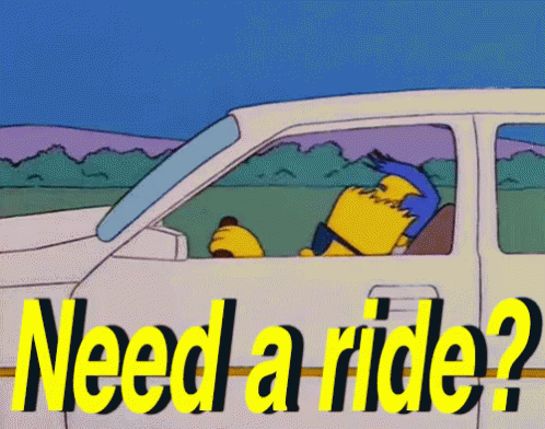 Need A Ride GIF - Need A Ride Simpsons GIFs