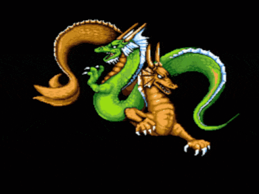 a video game called double dragon is being played on a black background