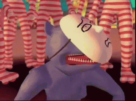a cartoon character is wearing a white mask with the number 10 written on it