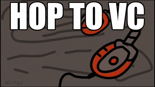 a cartoon drawing of a hand holding a pair of headphones that says hop to vc