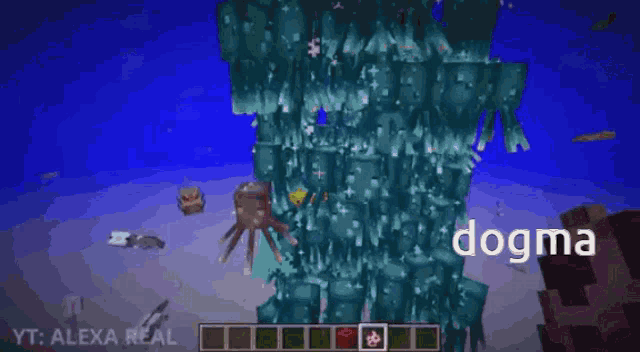 a screenshot of a video game with the word dogma at the top
