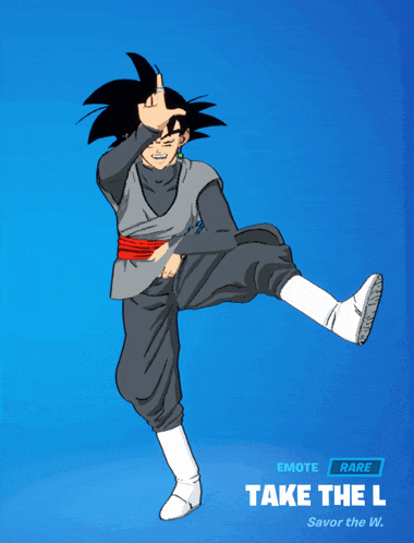 a drawing of a man with the words take the l on the bottom