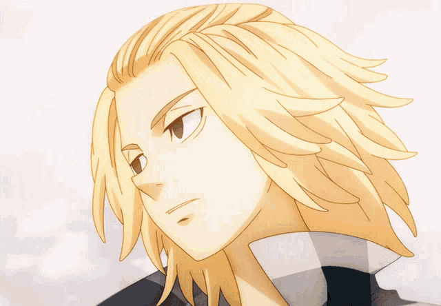 a drawing of a blonde haired anime character
