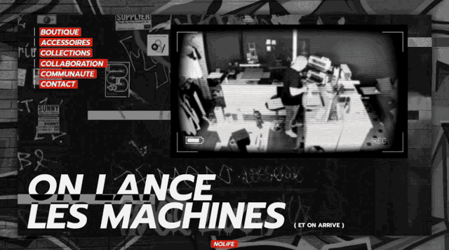 a black and white photo with the words on lance les machines on the bottom
