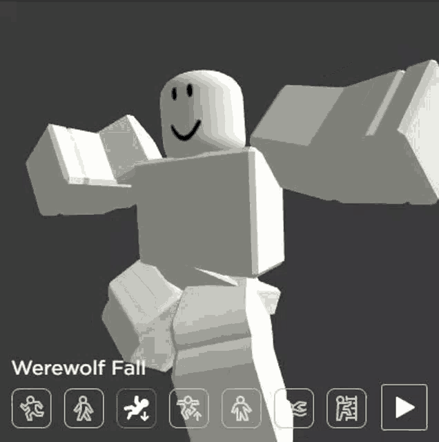 a 3d model of a werewolf in roblox with a smiley face and arms .