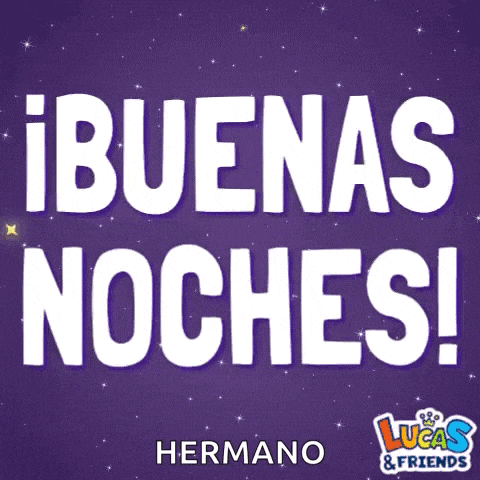 a poster that says buenas noches hermano on a purple background