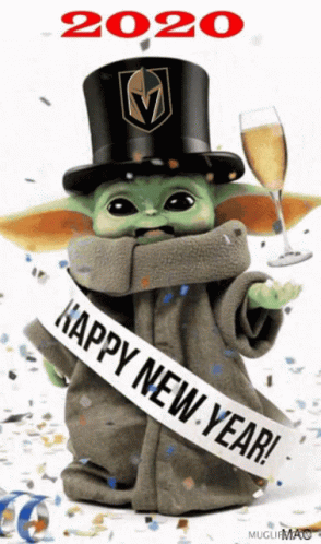 Vgk Yoda Happy New Year GIF - Vgk Yoda Happy New Year Go Knights Go GIFs