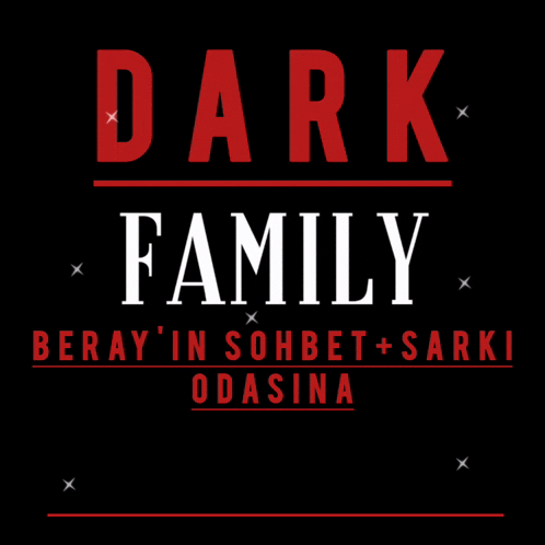 a black background with the words dark family in red letters