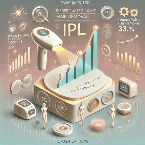 an advertisement for ipl hair removal with a graph