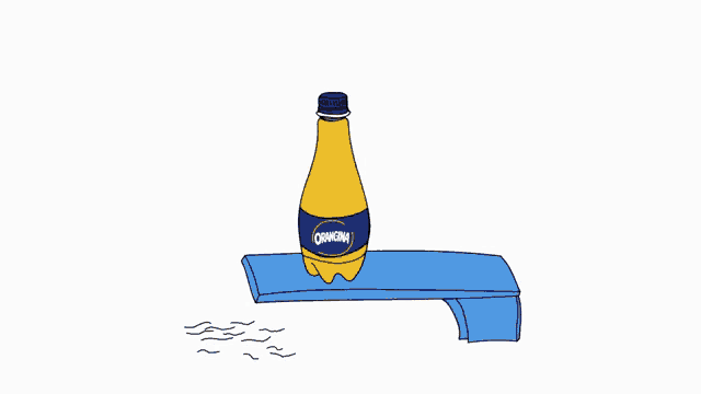 a cartoon of a bottle of orange juice