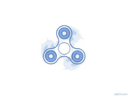 a blue fidget spinner on a white background
