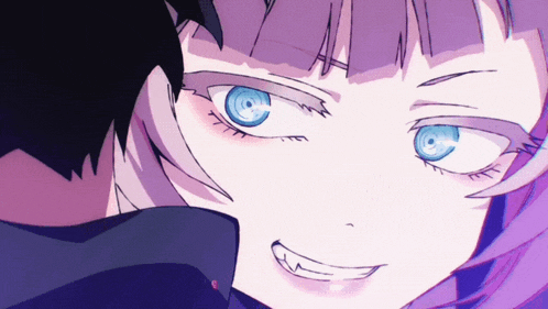 a close up of a person with blue eyes
