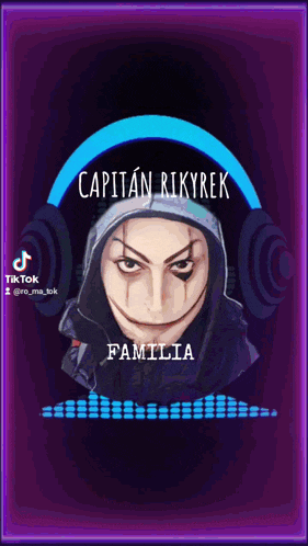a picture of a man with headphones and the name capitan rikyrek on it