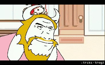 a pixel art of a man with horns and beard