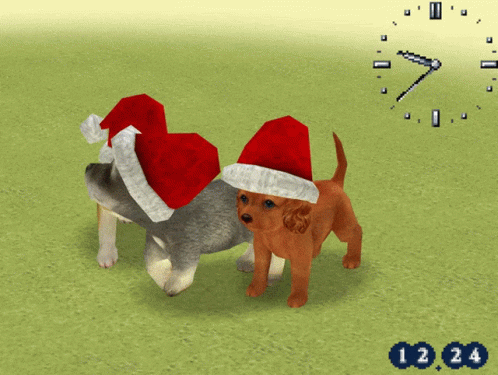 Santa Hat Nintendo Ds GIF - Santa Hat Nintendo Ds Dogs GIFs