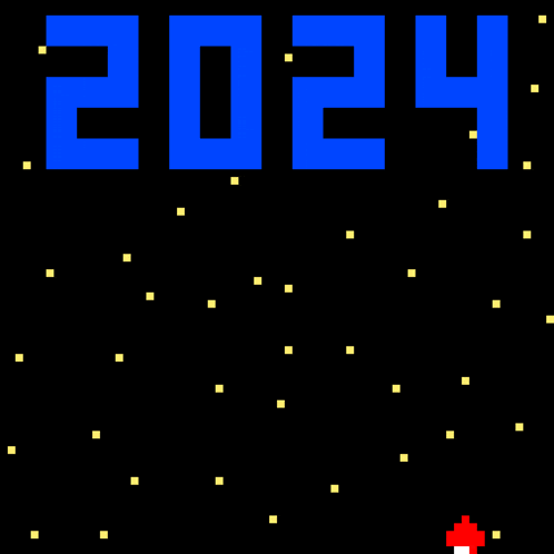 a pixel art display of the year 2025