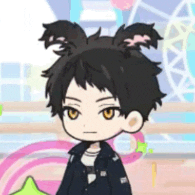 a boy with bunny ears is standing in front of a ferris wheel in a video game .