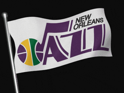 a flag that says new orleans jazz is waving in the wind