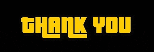 a black background with yellow letters that say " thank you "