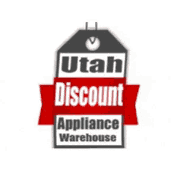 a utah discount appliance warehouse logo with a red ribbon