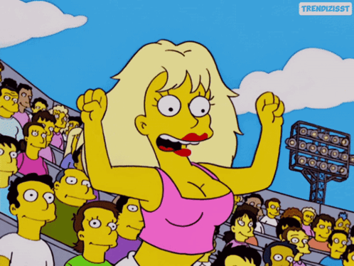 Cheer Fangirl GIF - Cheer Fangirl Simpsons GIFs