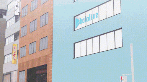 a building with the word hololive on the side