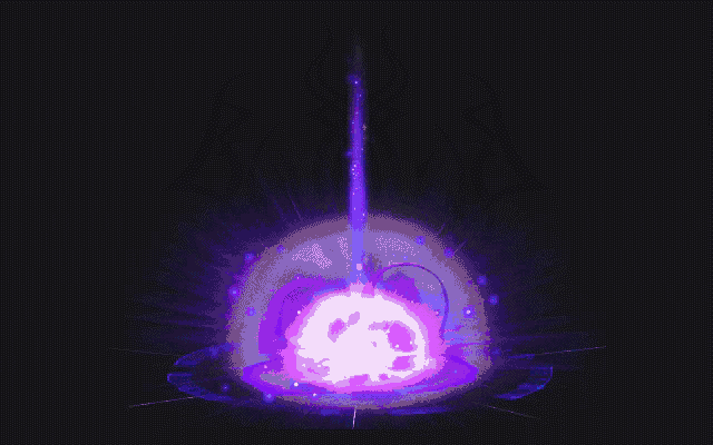 a purple light is coming out of a circle