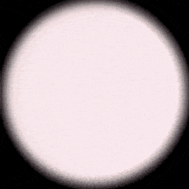 a white circle on a black background with a shadow .