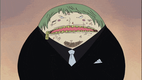 a cartoon drawing of a man with a zipper on his mouth
