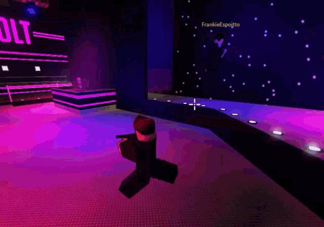 a video game character is holding a gun in front of a screen that says frankieespoito on it
