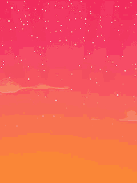 a cartoon illustration of a sunset sky with clouds and stars