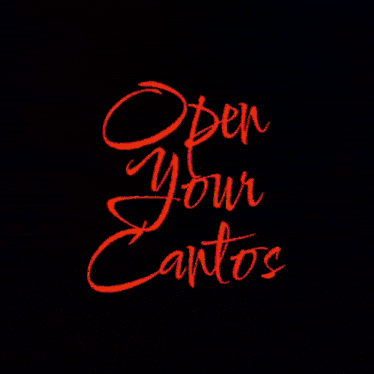 a sign that says " open your cantos " with the sun in the background